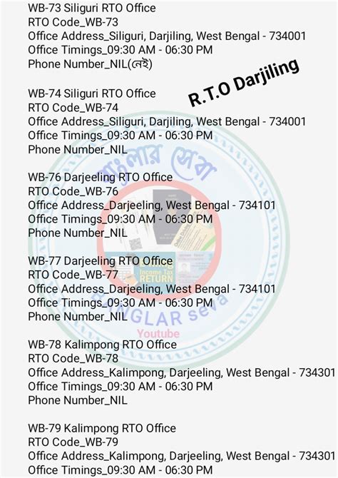 wb77|RTO Darjeeling (WB76, WB77) .